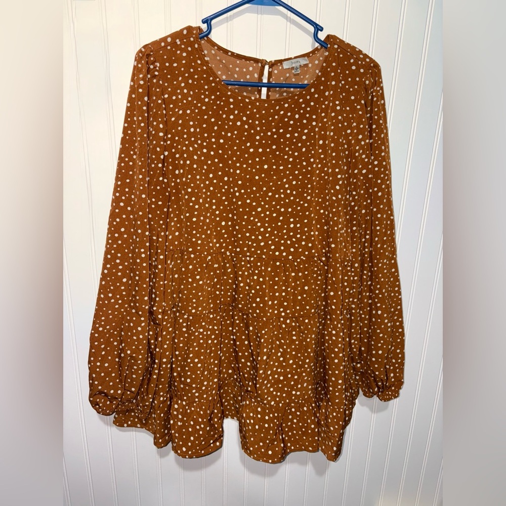 JODIFL Boho Polka Dot Top| Size Large